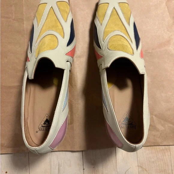 John Fluevog Super Fine Cardinal  Square Toe Loafer Heel - Picture 2 of 8